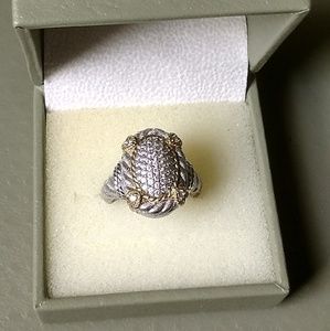 Judith Ripka sterling gold clad diamonique ring